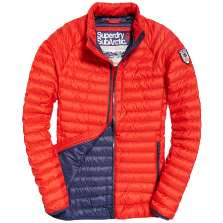 superdry 極度乾燥 男款輕量羽絨服 core down jacket 紅色 m【圖片 