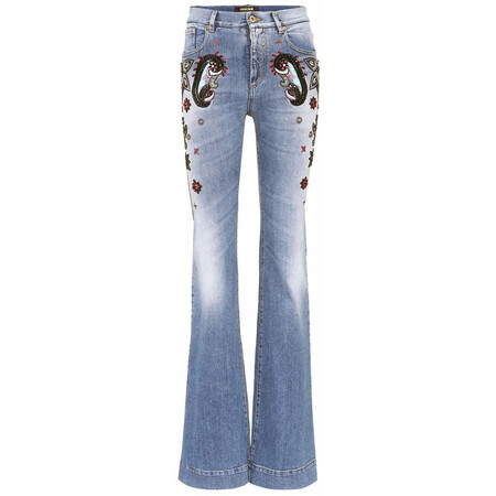 罗伯特·卡沃利/ 08060 钉珠高腰牛仔裤 图片色 it 40 / xs-s