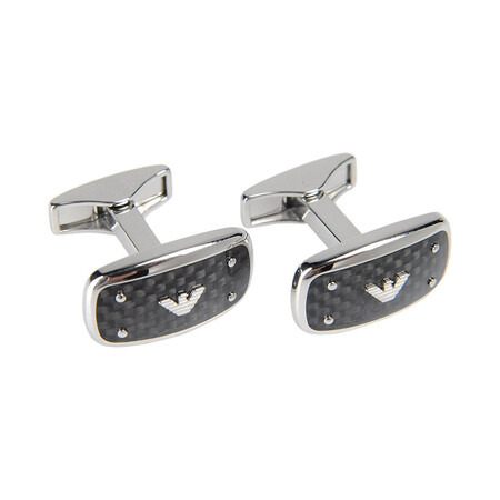 ea阿玛尼 男士袖扣 不锈钢 logo图案 71113yx06094