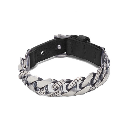 宝缇嘉(bottega veneta)男士手镯 氧化银 真皮 80120bv0565