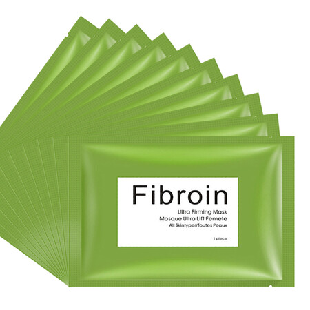 泰国fibroin蚕丝面膜补水保湿 三层蛋白玻尿酸面膜贴 女 绿色10片装