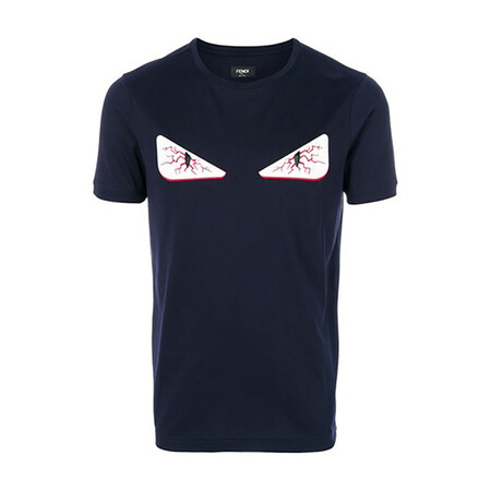 芬迪(fendi)短袖男装bugs疲倦的眼睛纯棉圆领短袖t恤 fy0894 深蓝色 l