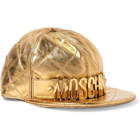 莫斯奇诺(moschino)奢侈品女士 201232072 精饰金属感绗缝皮质帽子