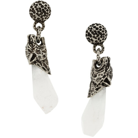 普拉达(prada)奢侈品女士 3996569502 虎晶石镶嵌耳环 metallic 均码