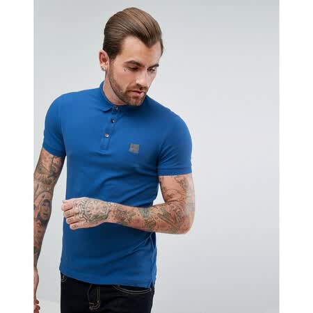波士/男装 by hugo boss pavlik 橙色修身polo衫(蓝色) 25338 blue