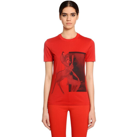 纪梵希/女装 70151 bambi 合身印花棉质针织t恤 red 加小(xs)