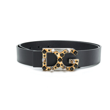 杜嘉班纳(d&g)男士腰带 小牛皮 dg水晶搭扣 8419ff7849