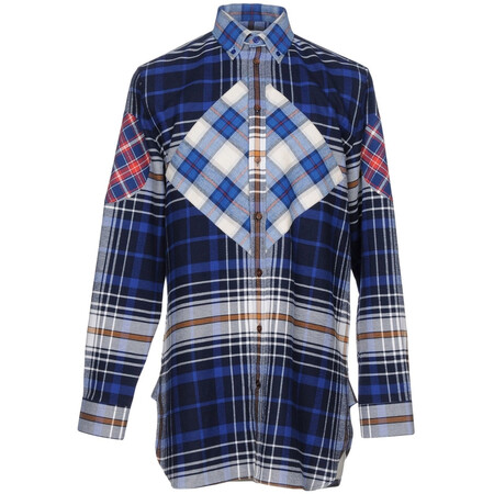 纪梵希 givenchy 奢侈品男装 格纹衬衫 blue 15 .75 (inches - neck)