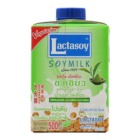 【京东泰国】泰国进口力大狮 lactasoy 豆奶 500ml 绿茶味