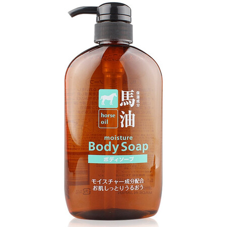 熊野油脂（HorseOil）马油沐浴露600ml 保湿柔肤沐...