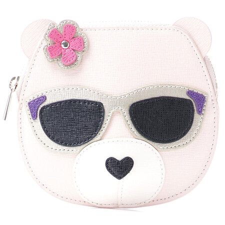 芙拉furla 女士裸粉色牛皮 小熊卡通零钱包 手拿包 830396