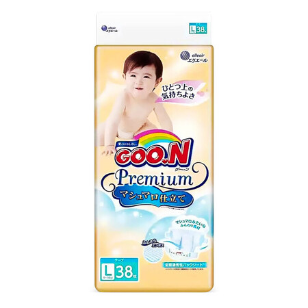 日本进口 大王（GOO.N）天使系列 棉花糖纸尿裤L38 9...