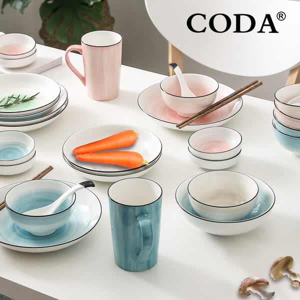 德国coda手绘飞天餐具42件套d1805