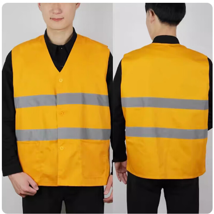加大铁路用反光马甲 反光背心环卫施工反光衣反光安全服可印字logo 铁路马甲(土黄色棉款) 均码【图片 价格 品牌 报价】-京东