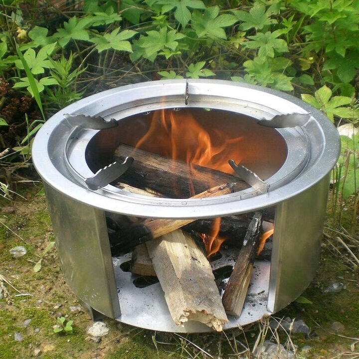 BMAD柴火灶农村家用灶可移动加厚柴火炉自驾野餐炉具烧柴灶木炭取暖炉 炉体+锅架