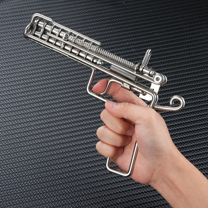 战术虎304不锈钢打火柴玩具手工传统80后男孩礼物金属玩具钢丝枪钢条枪 不锈钢火柴抢