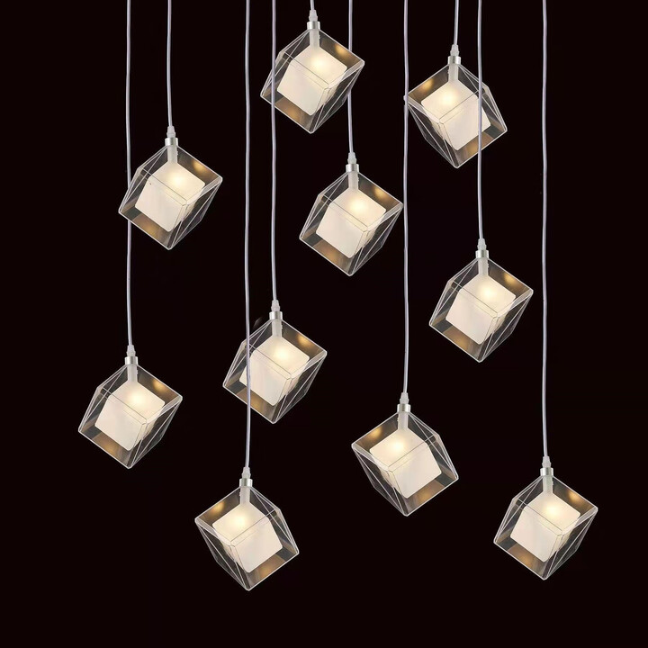 皇灯堡婚庆新款吊顶道具玉兰花吊灯双层魔方灯饰挂件舞台空中布置串灯 10头魔方吊灯  暖光