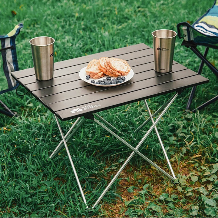 牧高笛（MOBIGARDEN） 小户型可折叠四方桌子折叠餐桌正方形简易四方桌 折叠四方桌-黑色