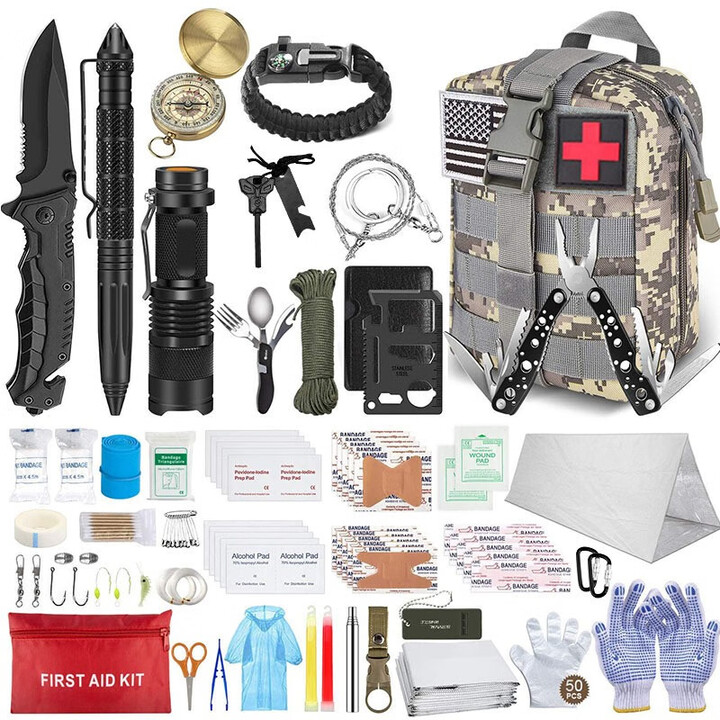 翰阳 户外求生救援装备工具套装多功能野营刀具旅行家庭战备应急救包