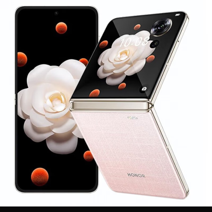 荣耀翻盖折叠屏Magic V Flip【全新未激活未拆封+全国联保】 超轻薄折叠机身 青海湖电池 4英寸大外屏 香槟粉 12GB+1TB