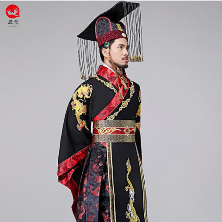思鸾古代秦始皇服装秦朝皇帝服大王汉武大帝天子服龙袍古装戏服 皇帝衣服 不包括帽子 XL 180【图片 价格 品牌 报价】-京东