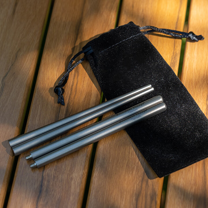 必唯（BOUNDLESS VOYAGE）纯钛户外筷子空心露营高端折叠筷野营餐具便携防滑家用加长不起霉 Ti1007T 2节筷子1双