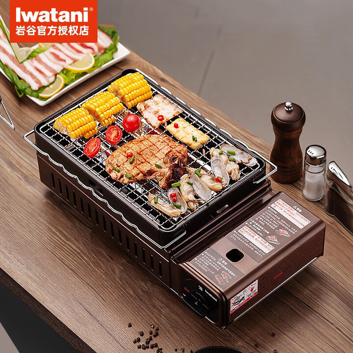 岩谷（Iwatani）烧烤卡式炉便携式套装野炊便携烤肉烤盘全套烧烤套装 ZGH-RBT-1烧烤炉（带烤网）