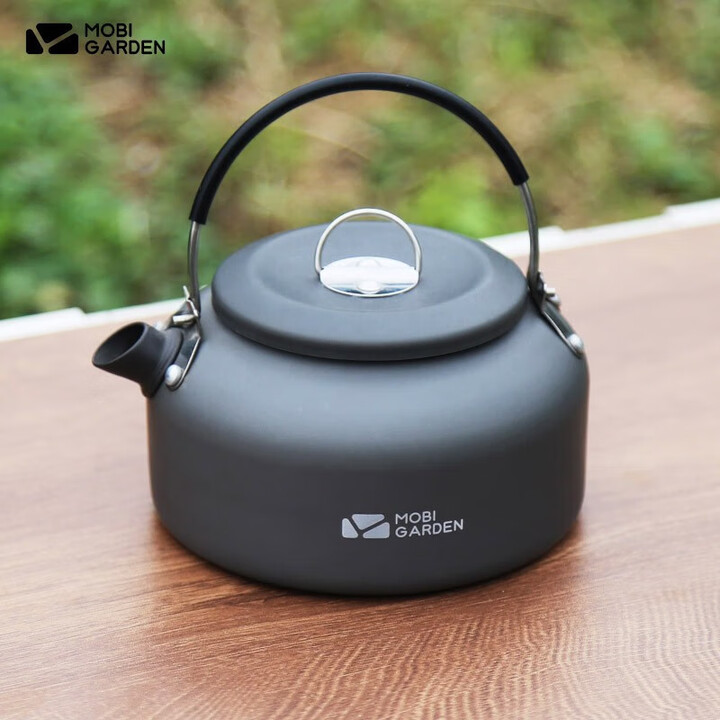 牧高笛（MOBIGARDEN）水壶户外露营烧水铝合金便携野营铝壶功夫茶壶野外泡茶壶咖啡壶 玄铁灰0.8L烧水壶