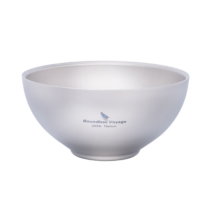 必唯（BOUNDLESS VOYAGE） 纯钛饭碗双层防烫户外餐具便携钛碗露营餐碗260ml野营汤碗 260ml Ti1081T