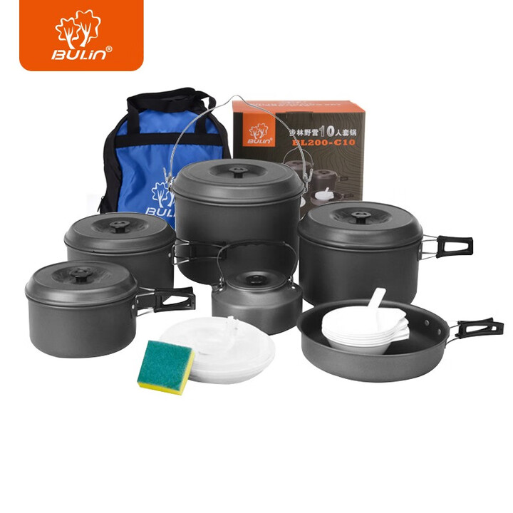 步林（BULin）野营10人套锅  家庭自驾游户外团建露营野餐用品便携套锅具