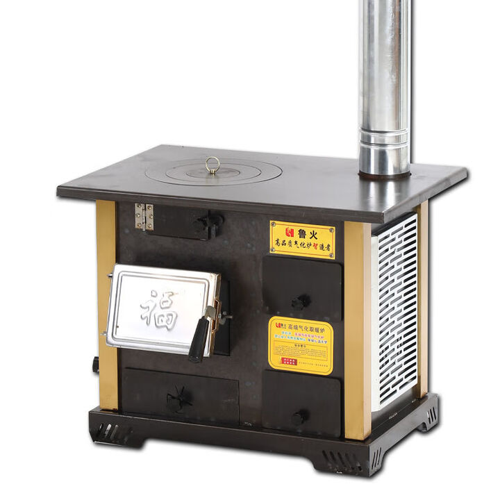 柴煤两用多功能取暖气化炉柴火灶家用烧木柴煤块农村室内无烟移动 25款气化炉升级铸铁炉胆（单个炉子）