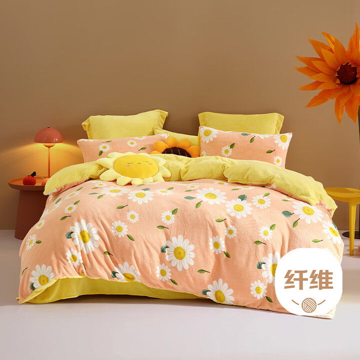 百丽丝法兰绒四件套暖绒牛奶绒冬季加厚床单被套防静电