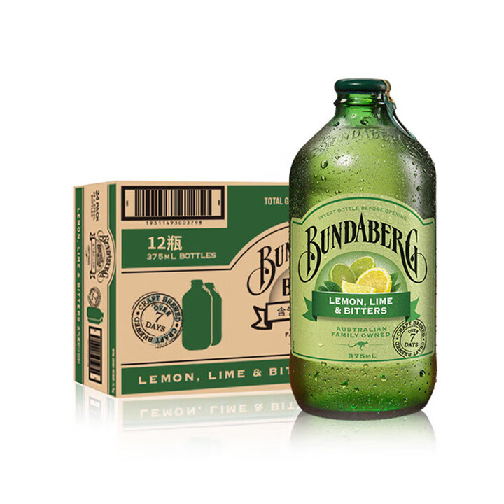 宾得宝（Bundaberg）澳洲原瓶进口含气碳酸果汁饮料汽水375ml玻璃瓶 375mL12瓶 1箱 青柠【图片 价格 品牌 报价】-京东