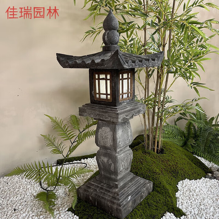 佳瑞园林仿古中式石灯笼石雕石灯日式庭院走廊仿古石头灯花园户外青石灯笼 青石做旧高80厘米 (带 LED灯)【图片 价格 品牌 报价】-京东