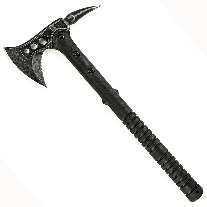 京牧辰户外防身生存武器特种劈柴大工兵斧多功能战术斧开山刃手斧头刀 尾斧(挂腰斧头套)