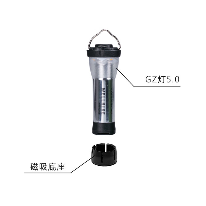 WELLHIKE户外IGT透明桌板SWS1单元适配GZ灯架露营亚克力加厚便携轻量板 GZ灯黑色-含磁吸