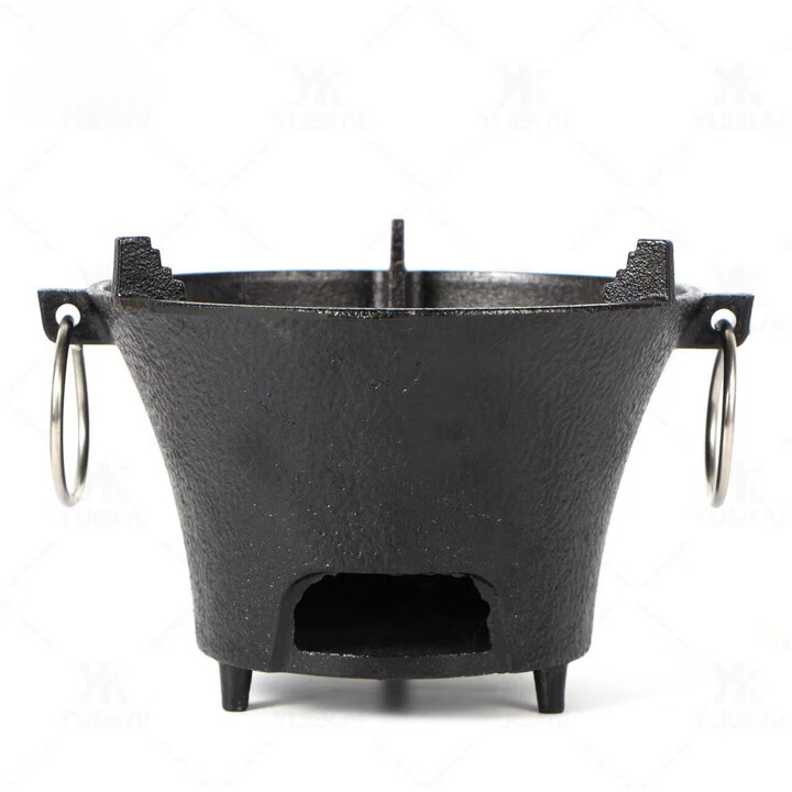 花乐集碳炉家用烧烤炭围炉炭火炉子煮茶木炭烤肉炉庭院铁炭炉便携烤肉盘 小号铸铁炭炉16cm