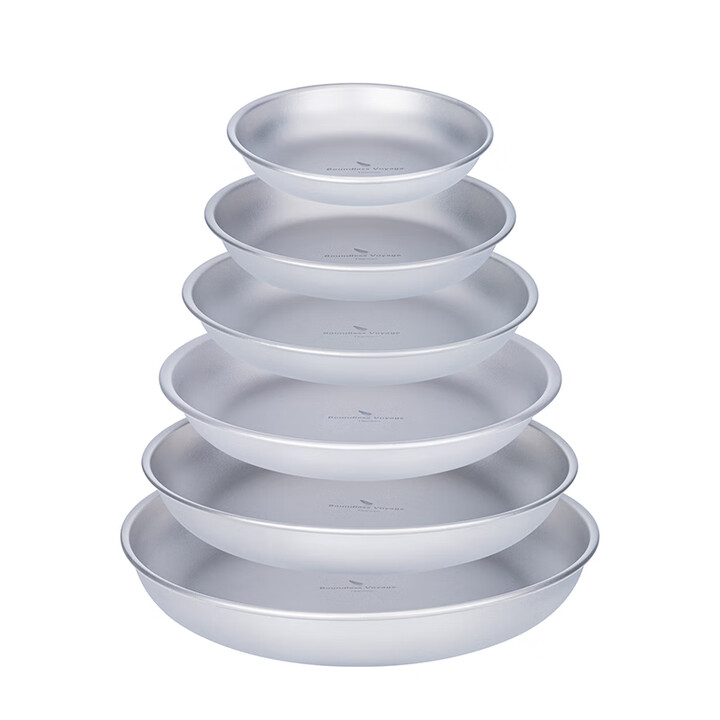 必唯（BOUNDLESS VOYAGE） 纯钛钛碟子户外野营盘子蘸酱碟调料餐具6件套菜碟便携露营 Ti1141T