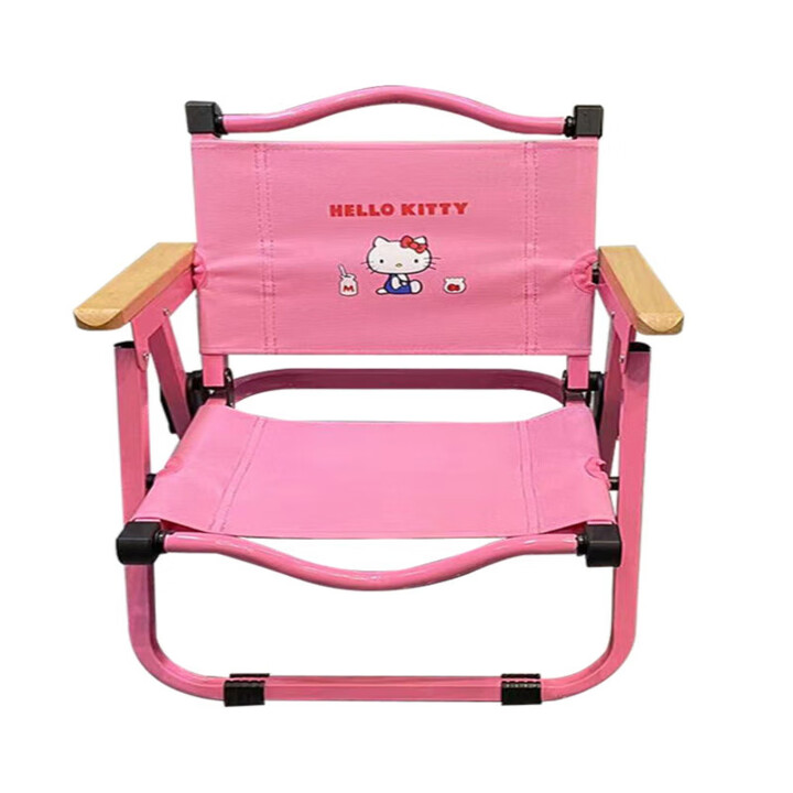 MDNG露营椅儿童户外可折叠椅子便携式野餐mini克米特椅卡通宝宝小凳 粉色KT儿童椅(适合1-5岁)