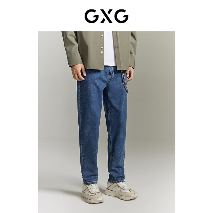 GXG男装 长裤牛仔裤直筒宽松凉感薄款时尚 夏季新款 蓝色 ...