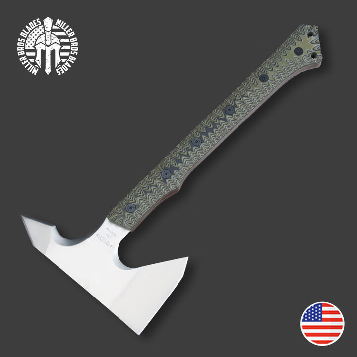 MILLER BRO 米勒兄弟美国Z-WEAR粉末钢 一体龙骨斧头户外多功能战术高硬度小刀EDC斧子