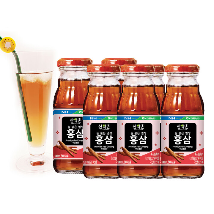 韩国农协 原装进口红参液饮品180Ml*12瓶礼盒装 人参饮...