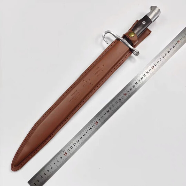 户外三八刀鞘老兵收藏牛皮多工能便携三八大盖刺鞘德三战友纪念版 大号50公分