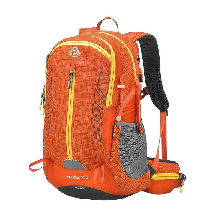 WSPEN×艾王户外登山包双肩背包轻便旅行徒步越野骑行运动跑步背囊男女 橙色 38L