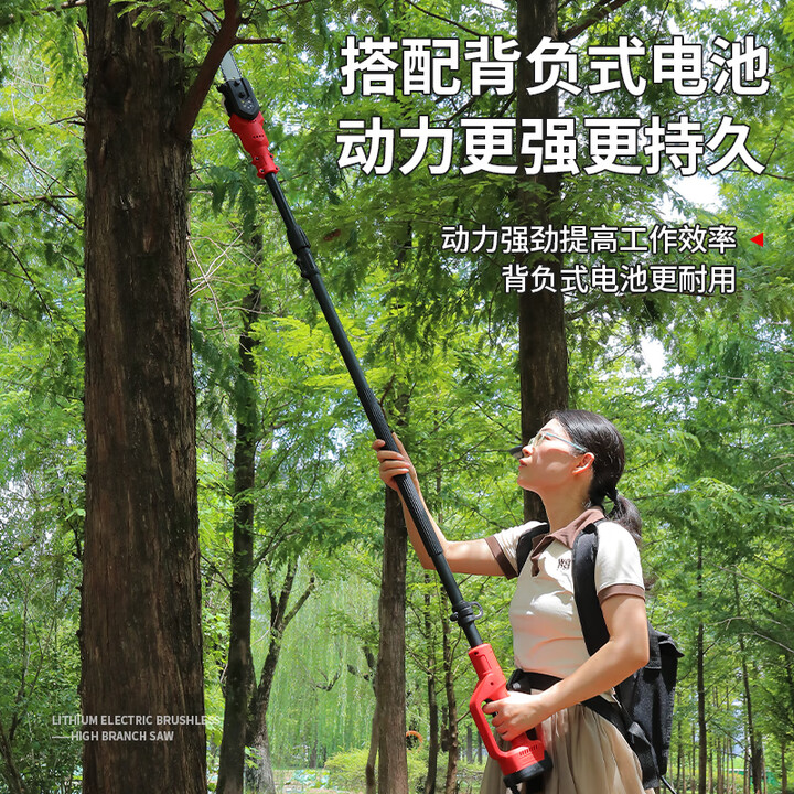 牧达人锂电高枝锯电动高枝剪充电式加长杆伸缩修剪树枝剪果树园林高空锯 4.8米24V8寸15节1电3根精品链【图片 价格 品牌 报价】-京东