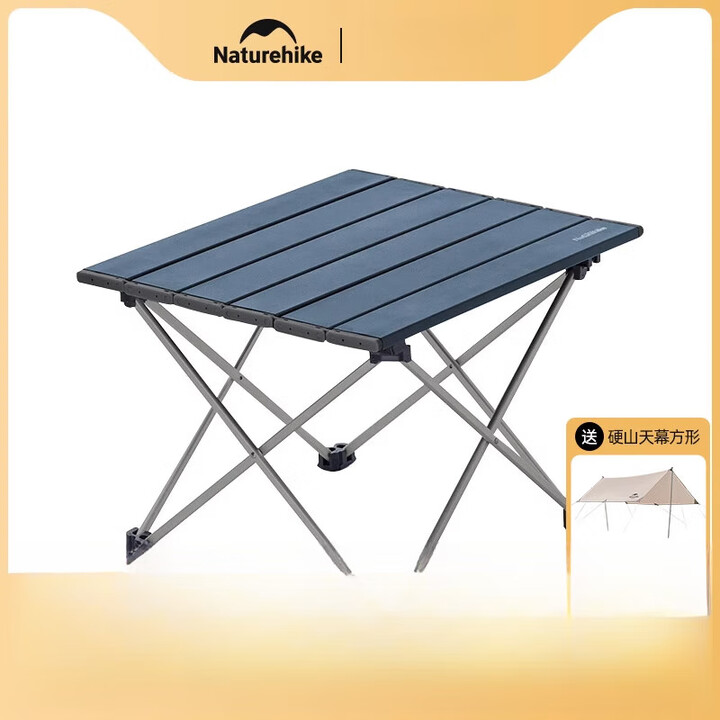 NatureHike【新品】户外铝合金折叠桌超轻便携式露营野餐战术小桌子 太空灰