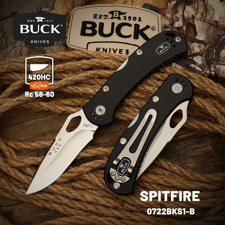 BUCK巴克 美国原装进口折叠刀 野营户外生存装备便携生存刀 722BKS1-B