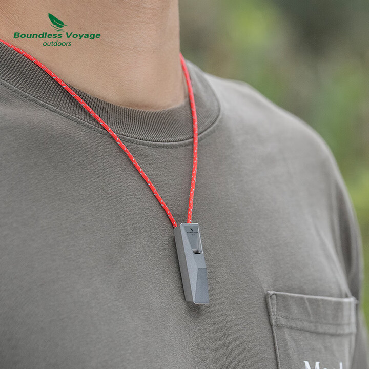 必唯纯钛户外求生口哨徒步随身哨子救生高频哨训练哨便携露营装备 Ti9023O