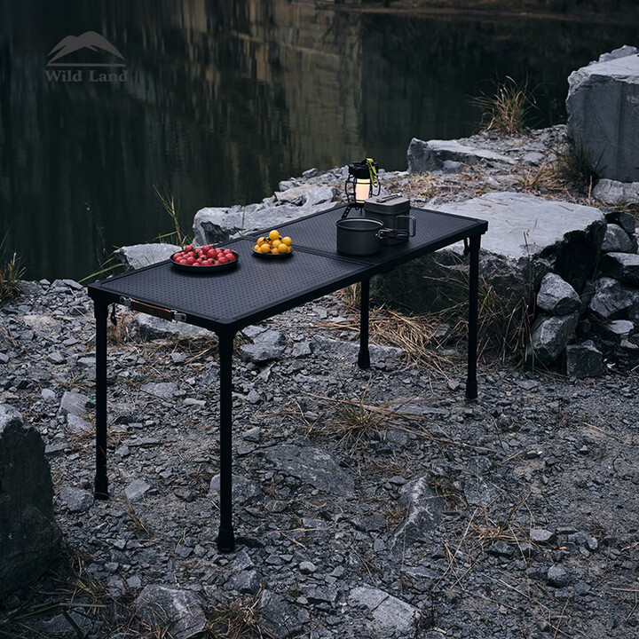 秋野地桌山X桌户外露营家居庭院便携折叠休闲铝合金椅子装备 黑色