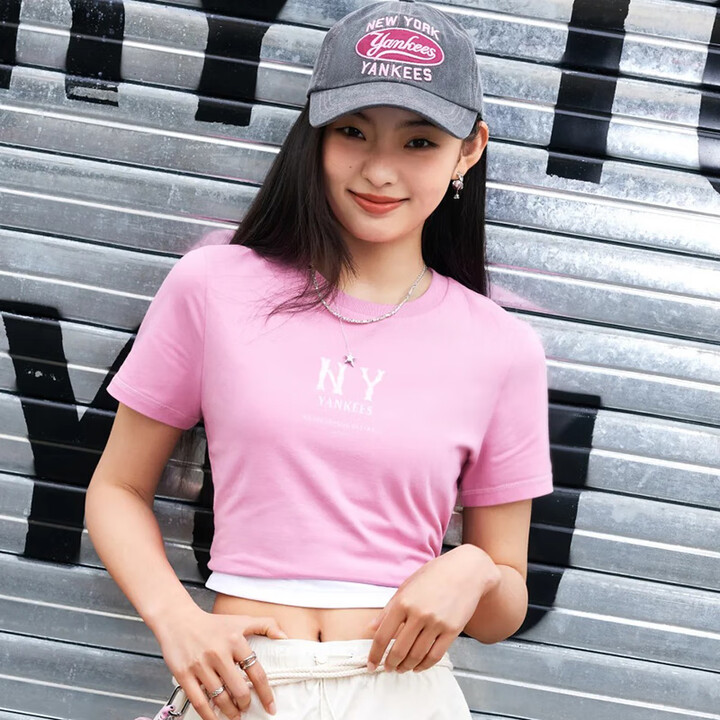 MLB官方 休闲百搭T恤女26春季运动半袖女款复古圆领短袖3FTSB0453 纽约洋基队/粉红色 XS 160/84A【图片 价格 品牌 报价】-京东